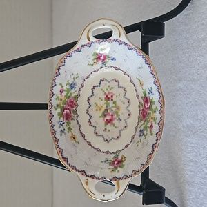 Vintage Royal Albert Petit Point Oval Sweet Handle Dish England